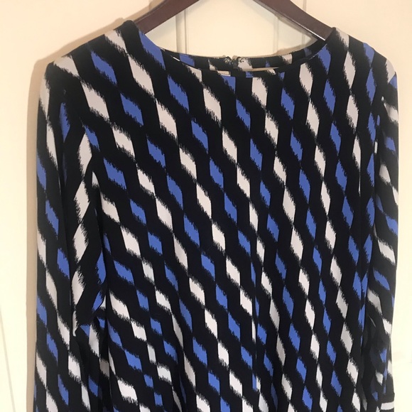 Michael Kors Navy Blue Print Sheath Dress Sz 1X - Picture 2 of 6